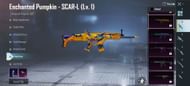 The Enchanted Pumpkin Scar-L weapon skin (Image via Krafton)